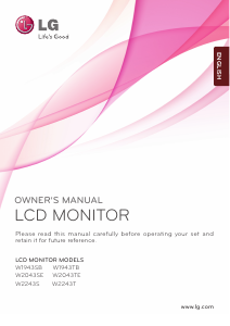 Manual LG W1943SB-PF LCD Monitor