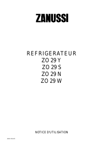 Mode d’emploi Zanussi ZO29Y Réfrigérateur
