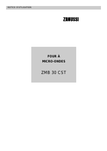 Mode d’emploi Zanussi ZMB30CSTN Micro-onde