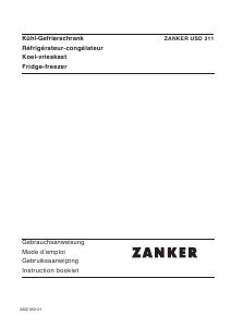 Mode d’emploi Zanker USD311 Réfrigérateur combiné