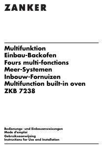 Mode d’emploi Zanker ZKB7238S Four