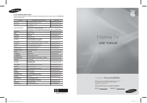 Bruksanvisning Samsung PS50A676T1W Plasma TV