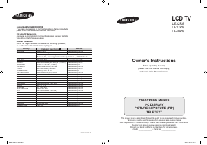 Bruksanvisning Samsung LE32R86WC LCD TV
