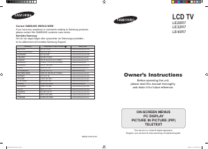 Manual Samsung LE40R77BD LCD Television