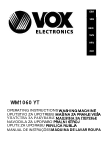 Manual Vox WM1060-YT Washing Machine