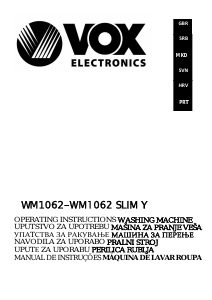 Manual Vox WM1062SLIM-Y Washing Machine