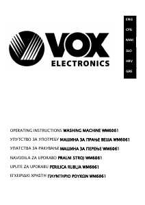 Manual Vox WM6061 Washing Machine