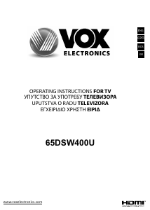 Kullanım kılavuzu Vox 65DSW400U LED televizyon