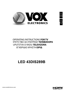 Kullanım kılavuzu Vox 43DIS289B LED televizyon
