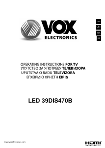 Manual Vox 39DIS470B LED Television
