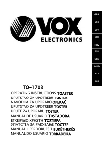 Manual Vox TO1703 Toaster