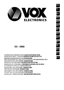 Manual Vox ES0860 Centrifugadora