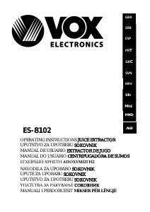 Manual Vox ES8102 Centrifugadora