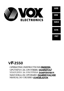 Priročnik Vox VF2550 Zamrzovalnik