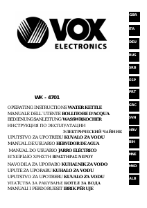 Manual Vox WK4701 Jarro eléctrico