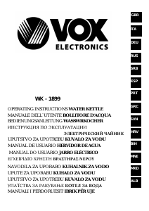 Manuale Vox WK1899 Bollitore