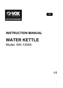 Manual Vox WK1309A Kettle