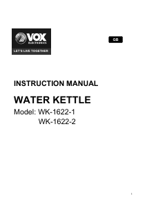 Manual Vox WK1622-2 Jarro eléctrico