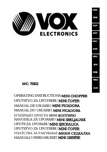 Прирачник Vox MC7002 Апарат за сечење
