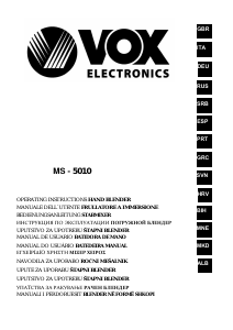 Priročnik Vox MS5010 Palični mešalniki