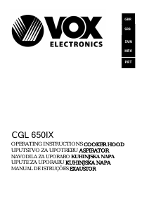 Manual Vox CGL650IX Cooker Hood