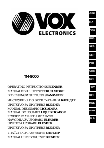 Manuale Vox TM9000 Frullatore