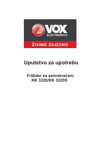 Priručnik Vox KK3220S Frižider – zamrzivač
