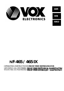 Прирачник Vox NF465IX Фрижидер-замрзнувач