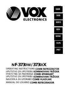 Handleiding Vox NF3730W Koel-vries combinatie