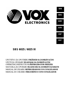 Manual Vox SBS6025IX Frigorífico combinado