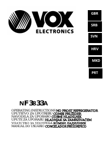 Priručnik Vox NF3833A Frižider – zamrzivač