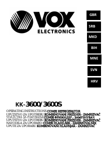 Priročnik Vox KK3600 Hladilnik in zamrzovalnik