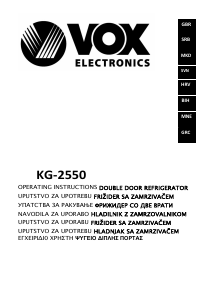 Handleiding Vox KG2550 Koel-vries combinatie