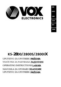 Manual Vox KS2800 Refrigerator