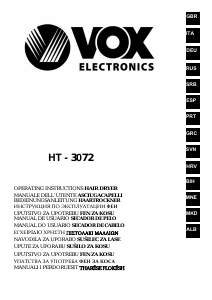 Priročnik Vox HT3072 Sušilnik za lase