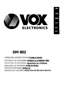 Priročnik Vox DM802 Sušilni stroj