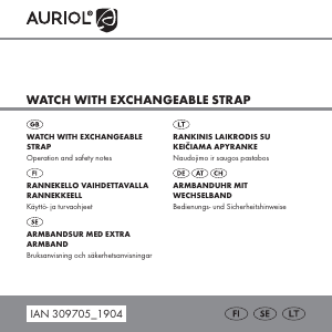 Bedienungsanleitung Auriol IAN 309705 Armbanduhr