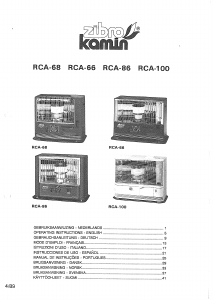 Manual de uso Zibro RCA 86 Calefactor
