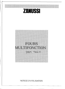 Mode d’emploi Zanussi ZBM762X Four