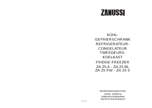 Mode d’emploi Zanussi ZA25S Réfrigérateur combiné