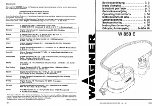 Mode d’emploi Wagner W 850 E Pistolet à Peinture