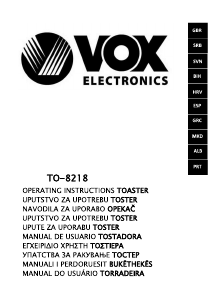 Manual de uso Vox TO8218 Tostador