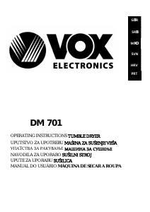 Priručnik Vox DM701 Sušilica