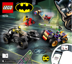 Rokasgrāmata Lego set 76159 Super Heroes Pakaļdzīšanās: Džokera trīsritenis