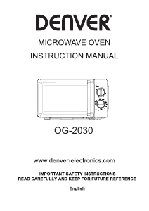 Manual Denver OG-2030 Microwave