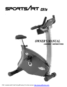 Manual SportsArt C51U Exercise Bike