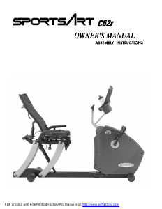 Bruksanvisning SportsArt C52R Motionscykel