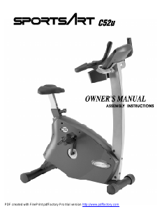 Bruksanvisning SportsArt C52U Motionscykel