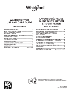 Mode d’emploi Whirlpool YWET4024HW Lave-linge séchant