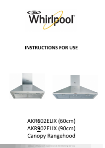 Εγχειρίδιο Whirlpool AKR 902 EL IX Απορροφητήρας